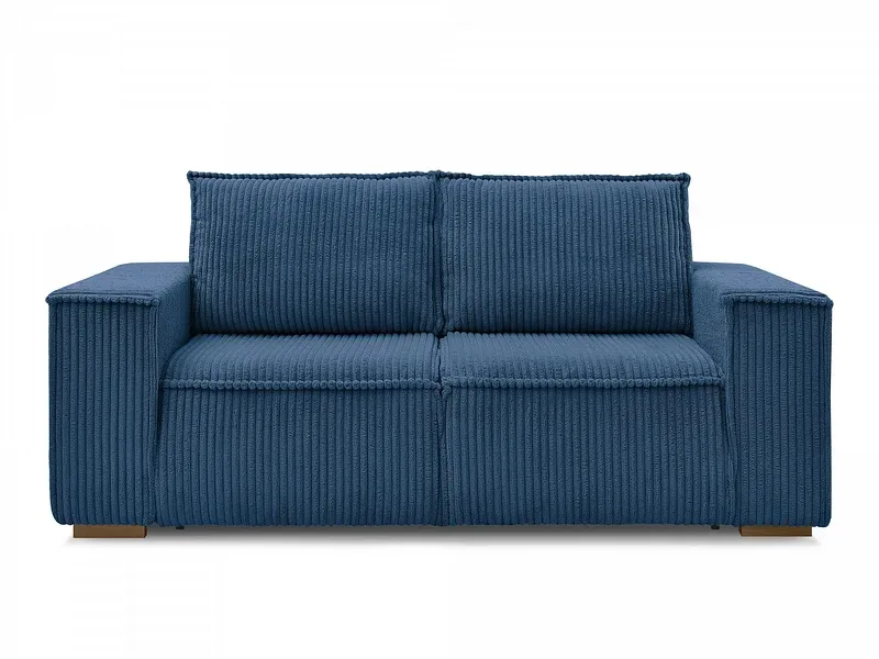 3er Sofa BOBOCHIC CHELSEA Cord-Stoff dunkelblau