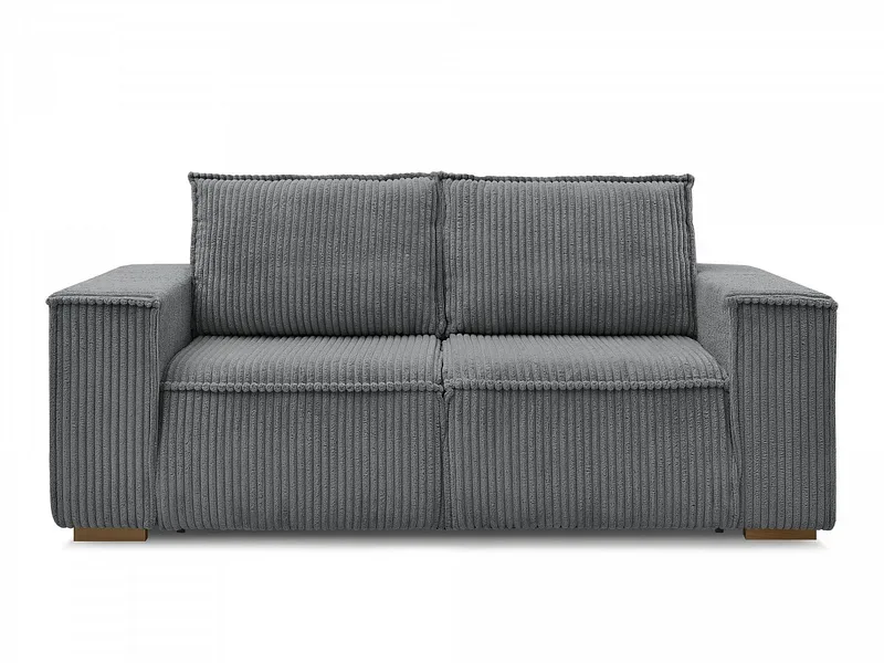 3er Sofa BOBOCHIC CHELSEA Cord-Stoff dunkelgrau