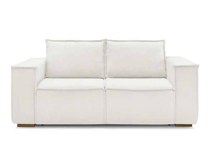 3er Sofa BOBOCHIC CHELSEA Stoff mit Textur weiss