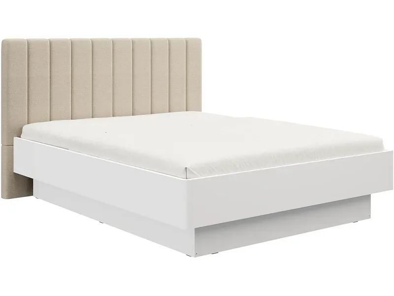 Bett ABERDEEN 160x200cm spanplatte weiss glänzend