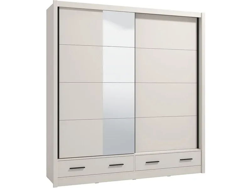 Schwebetürenschrank NANAIMO kaschmir 2 Türen 2 Schubladen