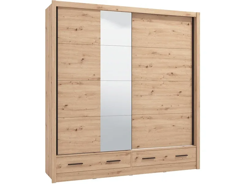 Schwebetürenschrank NANAIMO artisan eiche 2 Türen 2 Schubladen