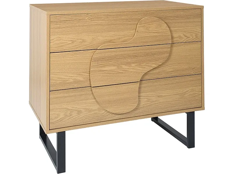 Kommode HOME DECO FACTORY CALYPSO 2 Schubladen 49x90x79cm rotbraun matt