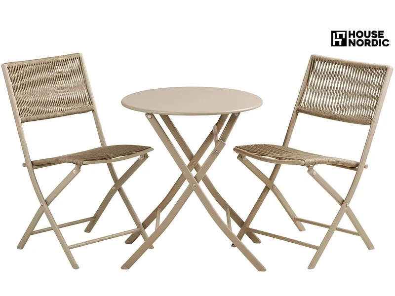 Set Gartentisch und Gartenstühle ARCAS Seil taupe