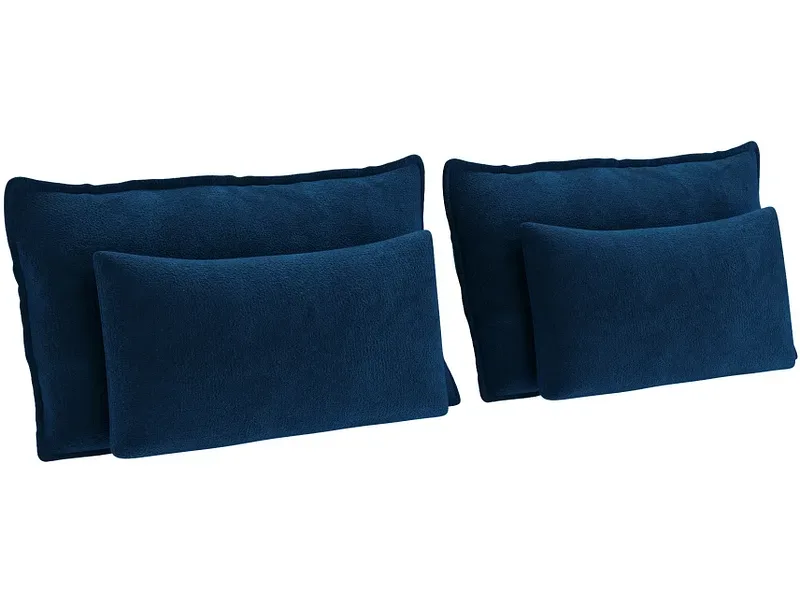 Set 4 Kissen KINGDOM 30x65cm dunkelblau unifarben