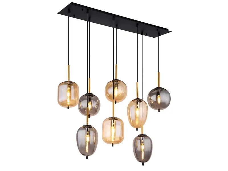 mutoni - Hängeleuchte Blacky Metall  matt 8xE14, One Size, Multicolor