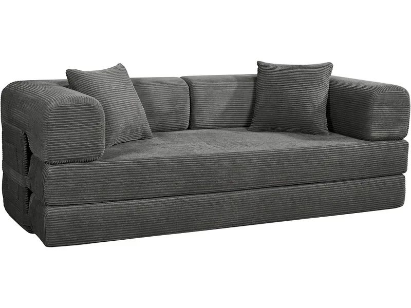 Vakuum-Schlafsofa LENA Polyester dunkelgrau