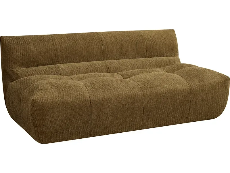 Vakuum-3-Sitzer-Sofa LUCCIO Cord-Stoff senffarben