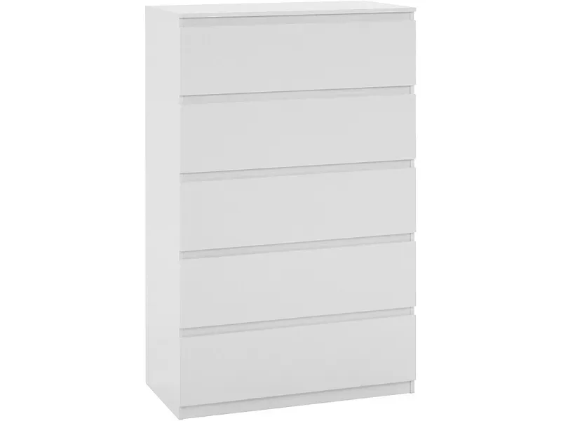 Kommode CHEAPER 5 Schubladen 39.5x70x115cm weiss dekor