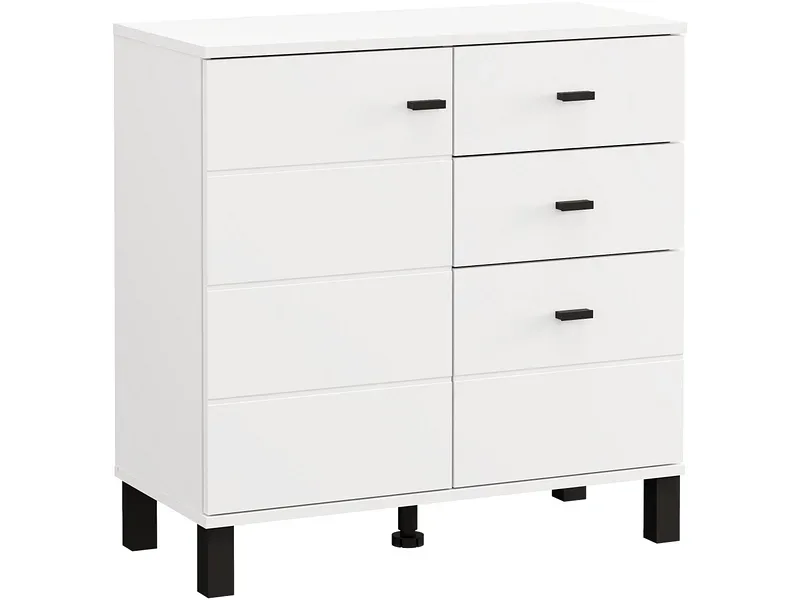 Kommode ALMOND 1 Tür 3 Schubladen 35x77x77.5cm weiss melamin