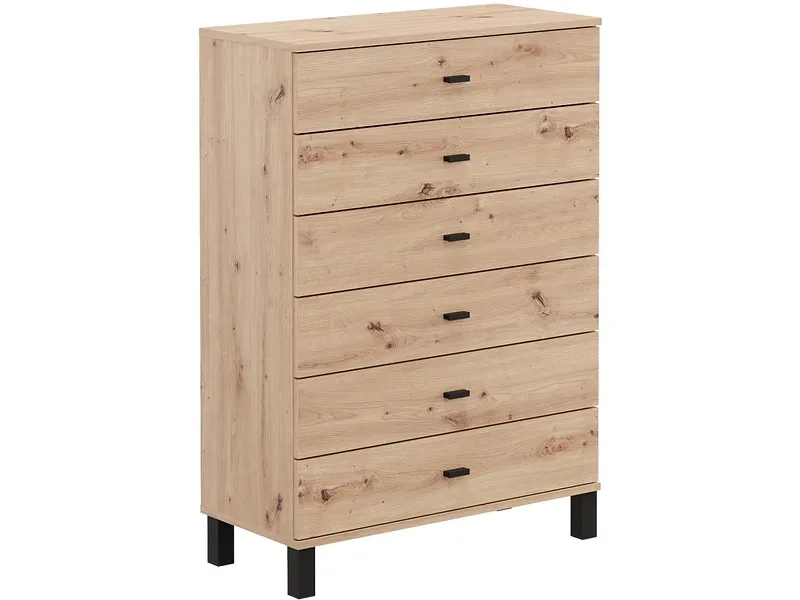 Kommode ALMOND 6 Schubladen 35x77x109.5cm artisan eiche melamin
