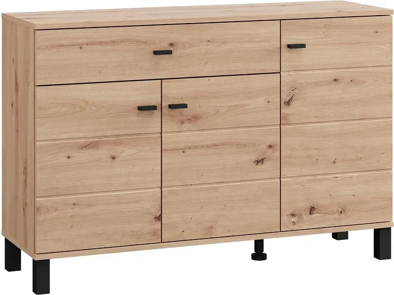 Kommode ALMOND 3 Türen 1 Schublade 35x115.5x77.5cm artisan eiche melamin