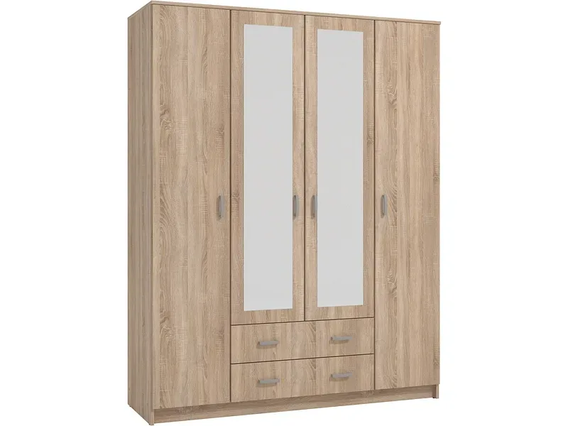 Drehtürenschrank HANA sonoma 4 Türen 2 Schubladen