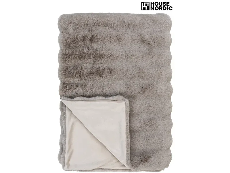 HOUSE NORDIC Decke GALENA 130x180cm grau künstliches fell