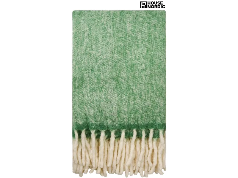 HOUSE NORDIC Decke CAMEL 130x170cm grün bedruckt