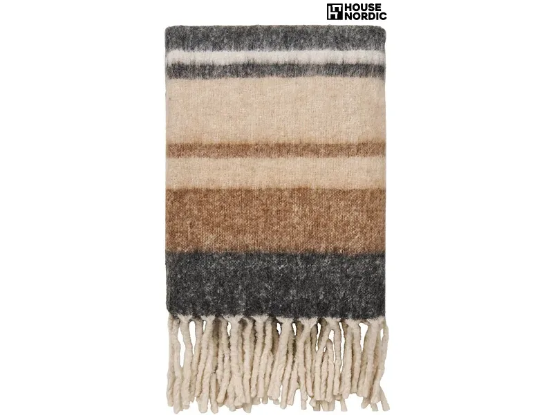 HOUSE NORDIC Decke CAMEL 130x170cm rotbraun bedruckt