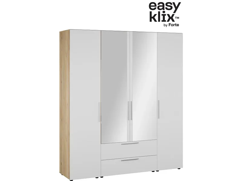 Drehtürenschrank MODUKLIX weiss 4 Türen 2 Schubladen
