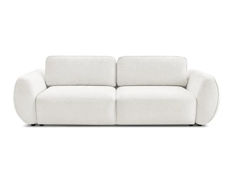 3er Sofa BOBOCHIC DENISE Stoff mit Textur weiss