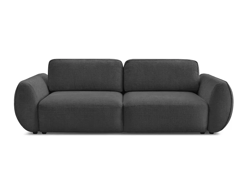 3er Sofa BOBOCHIC DENISE Stoff mit Textur schwarz
