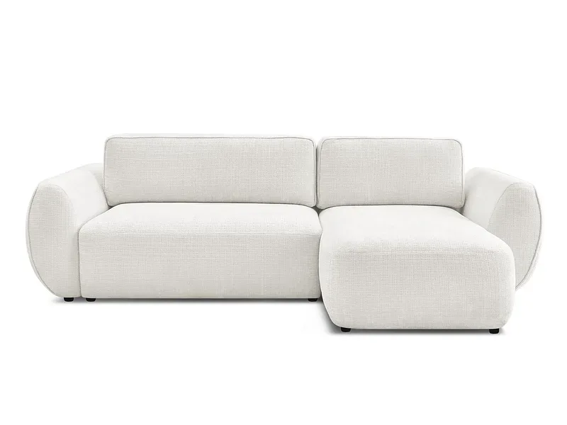 Ecksofa BOBOCHIC DENISE Stoff mit Textur weiss