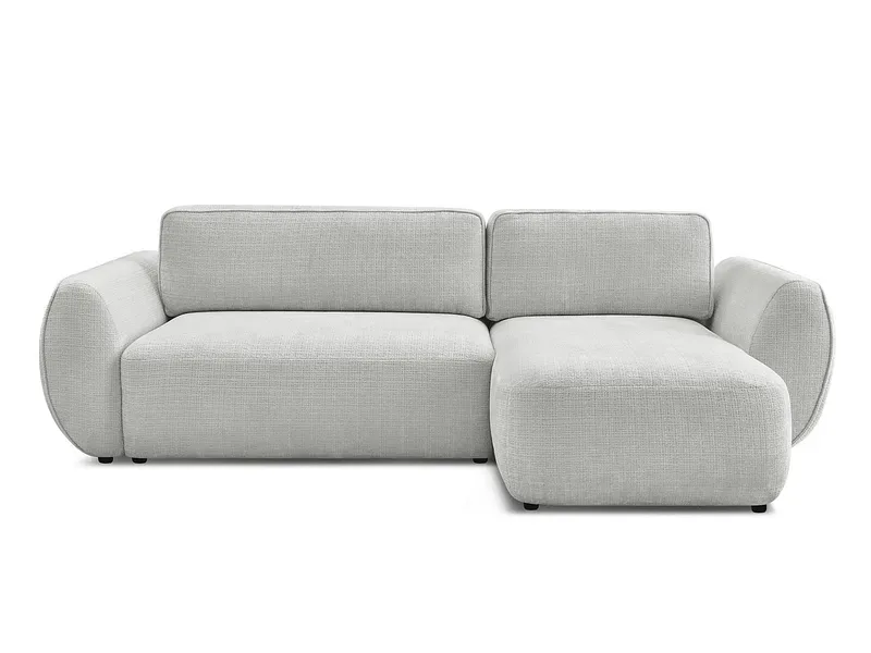 Ecksofa BOBOCHIC DENISE Stoff mit Textur hellgrau