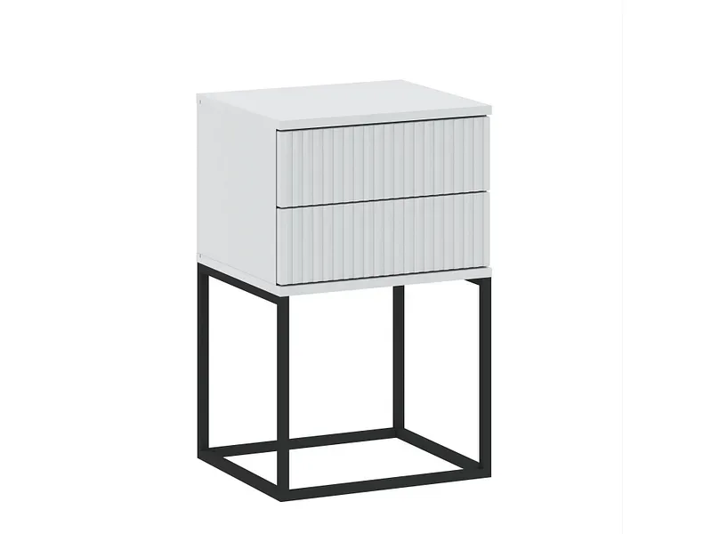Nachttisch CADRO 2 Schubladen 40x38.5x65cm weiss matt / laminiert