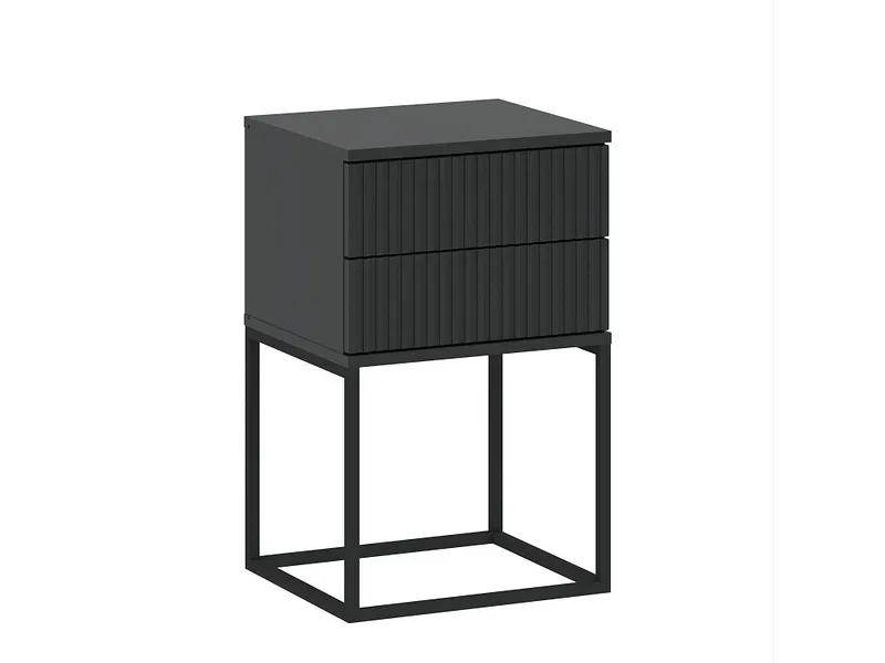 Nachttisch CADRO 2 Schubladen 40x38.5x65cm anthrazit matt / laminiert