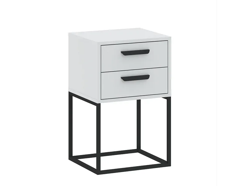 Nachttisch CADRO 2 Schubladen 40x38.5x65cm weiss matt / laminiert