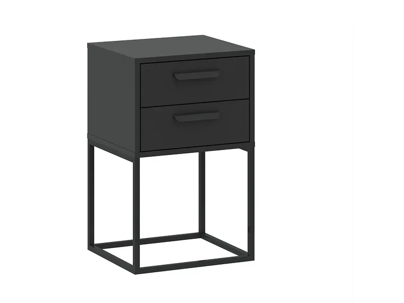 Nachttisch CADRO 2 Schubladen 40x38.5x65cm anthrazit matt / laminiert