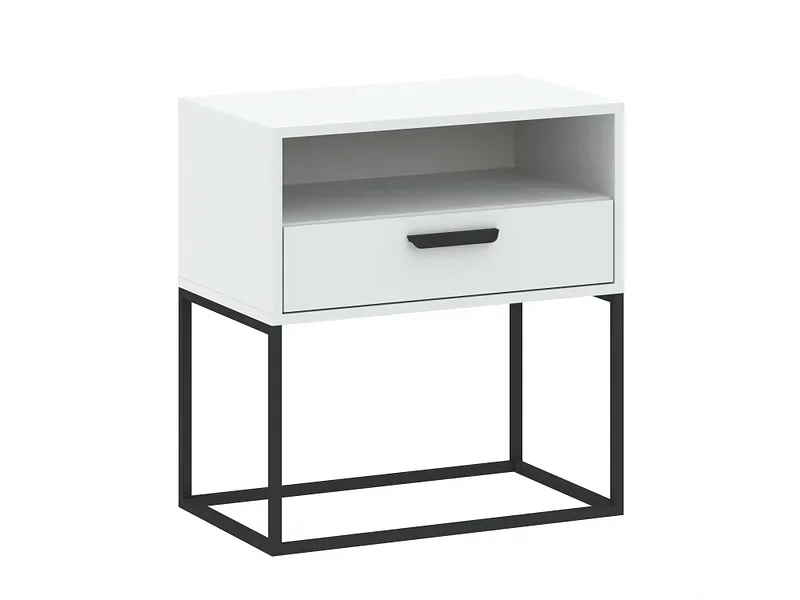 Nachttisch CADRO 1 Schublade 60x38.5x65cm weiss matt / laminiert