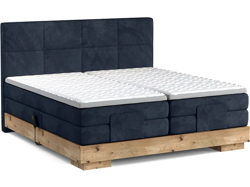 Elektrisches Boxspringbett CRUDO blau 160x200cm flexibel