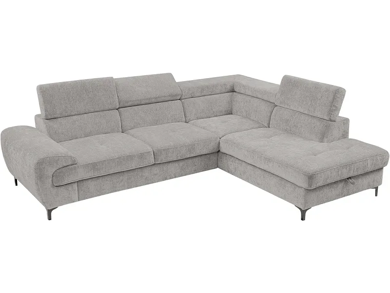 Ecksofa SIRIUS Polyester hellgrau