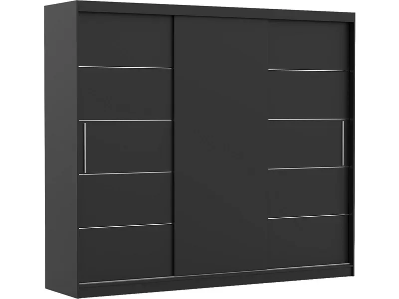 Schwebetürenschrank AVILA anthrazitschwarz 3 Türen