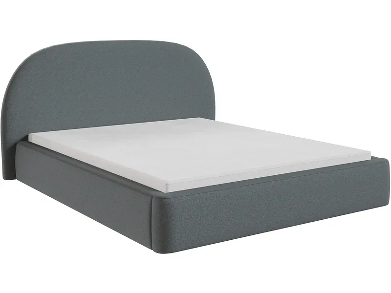 Kastenbett LUMIA 140x200cm stoff grau
