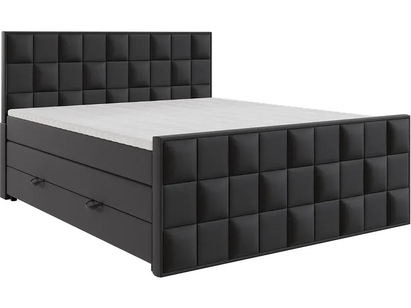 Boxspringbett ARIA schwarz 180x200cm halbfest