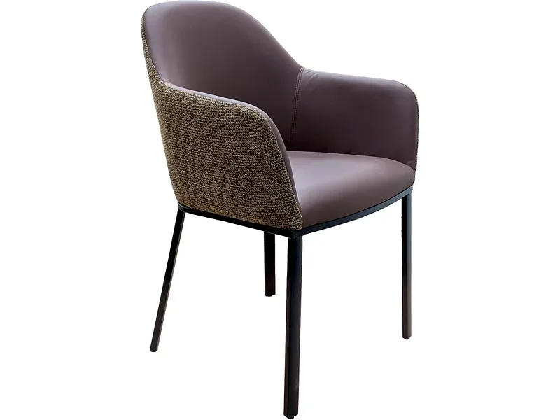 CIANN Stuhl TWEED Synthetisches Leder rotbraun