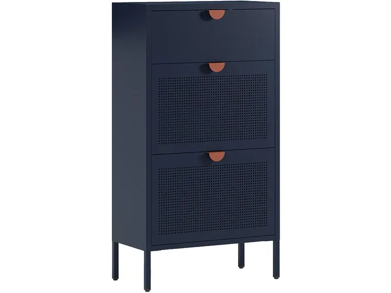 Schuhmöbel MARCKERIC SAYLA 12 Paar Schuhe 3 Klappen blau
