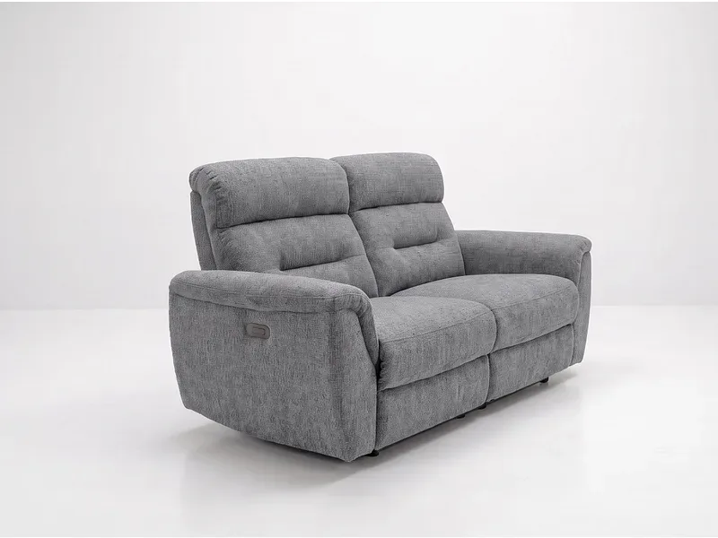 3er Sofa PISA Stoff seidengrau