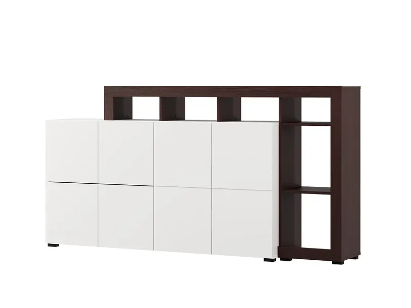 Sideboard ARGYLL 2 Türen 2 Schubladen 39.5x192.5x99.5cm weiss melamin