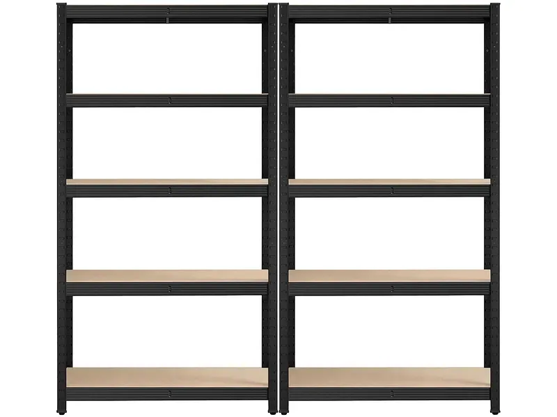 SONGMICS Set aus 2 Schwerlastregalen SMART 90x40x180cm edelstahl edelstahl / melamin