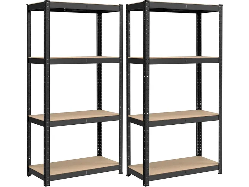 SONGMICS Set aus 2 Schwerlastregalen SMART 80x40x160cm edelstahl edelstahl / melamin