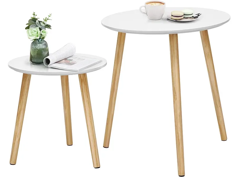 SONGMICS Set für Couchtische LIGHTY 45x45x50cm wolkenweiss