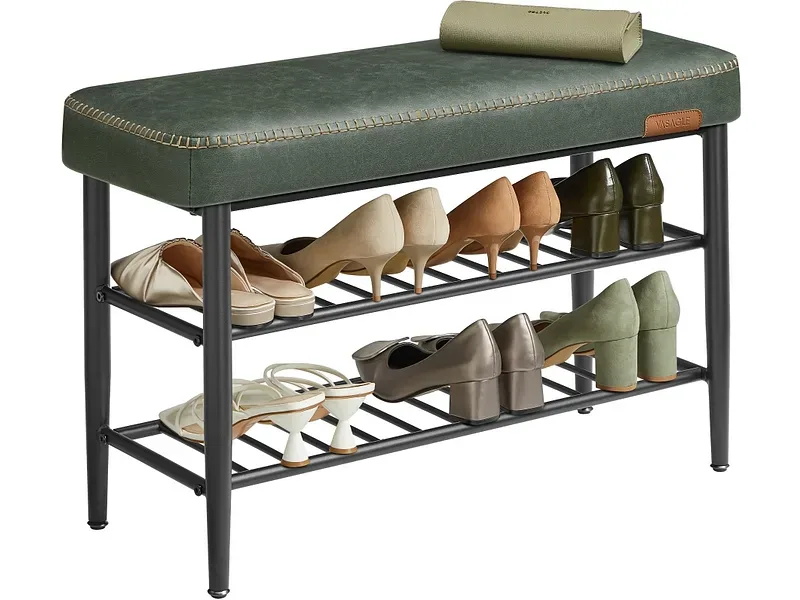 Bank für Schuhe SONGMICS BENCH 6 Paar Schuhe grün