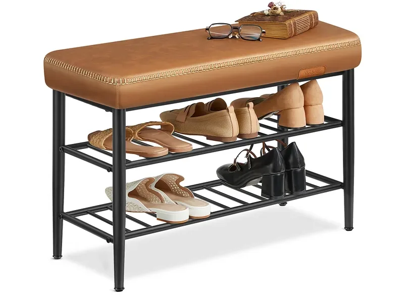 Bank für Schuhe SONGMICS BENCH 6 Paar Schuhe braun
