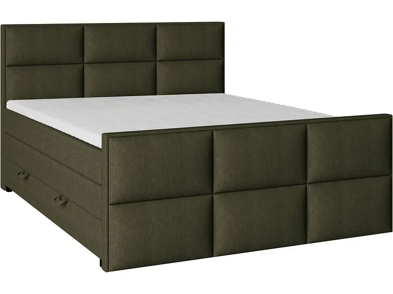 Boxspringbett EMPIRE grün 140x200cm halbfest