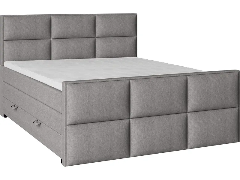 Boxspringbett EMPIRE grau 200x200cm halbfest