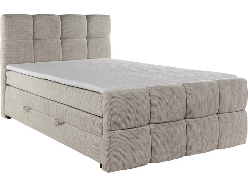 Boxspringbett GELATO hellgrau 160x200cm halbfest