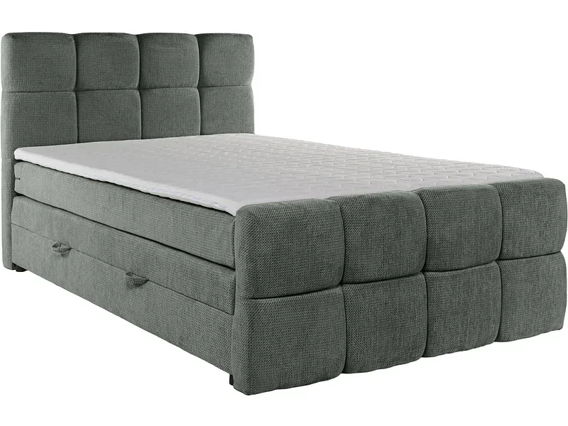 Boxspringbett GELATO dunkelgrün 160x200cm halbfest