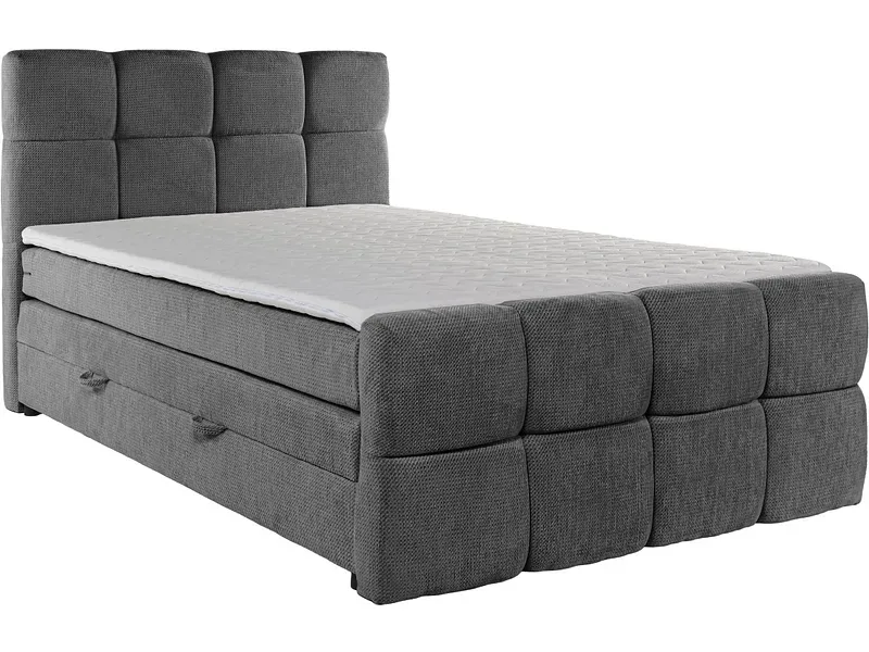 Boxspringbett GELATO dunkelgrau 180x200cm halbfest
