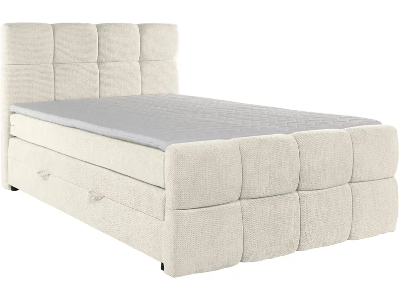 Boxspringbett GELATO beige 180x200cm halbfest